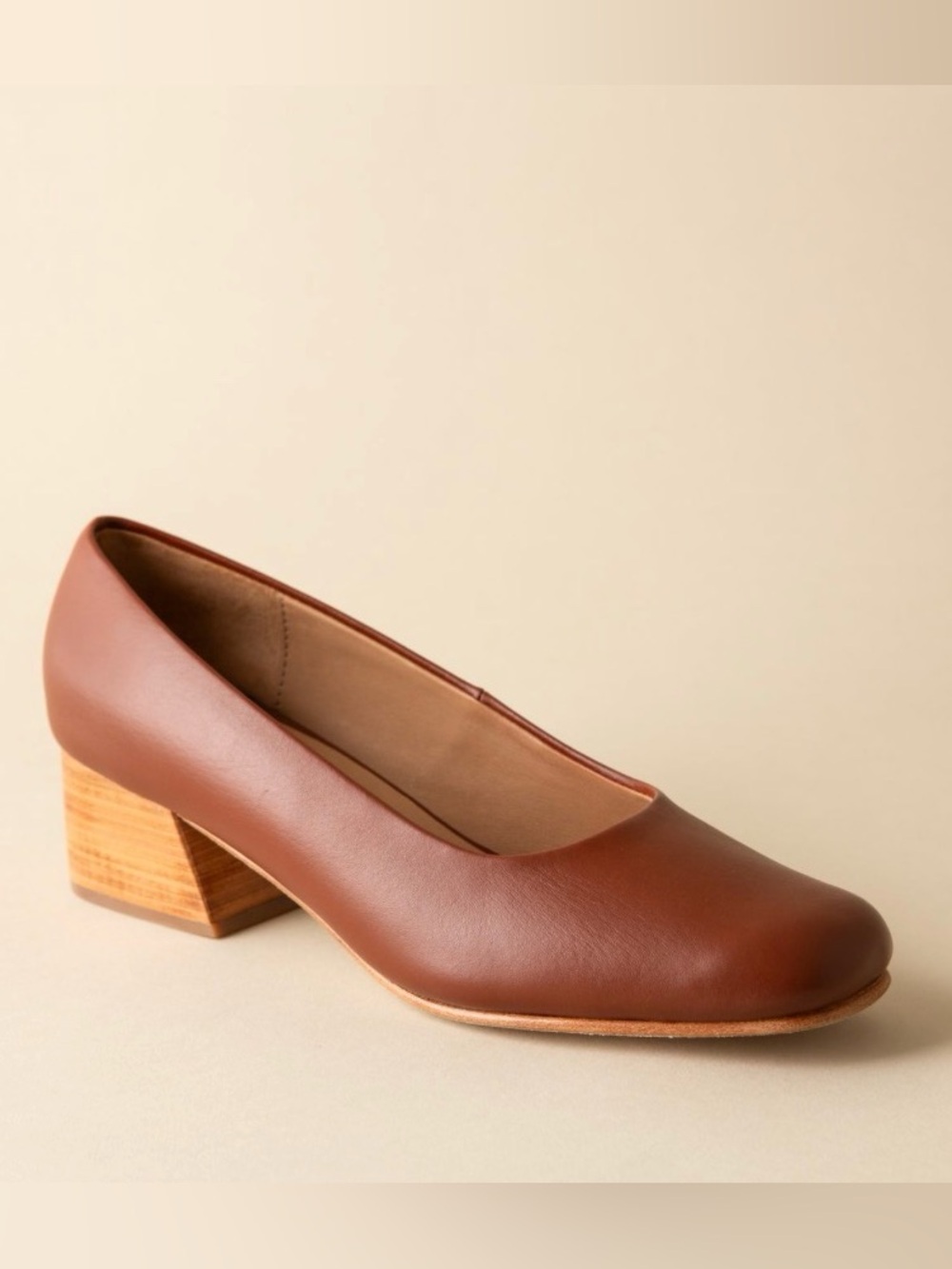 NEW Huma Blanco Luisa Pump Brown Leather Size 40
